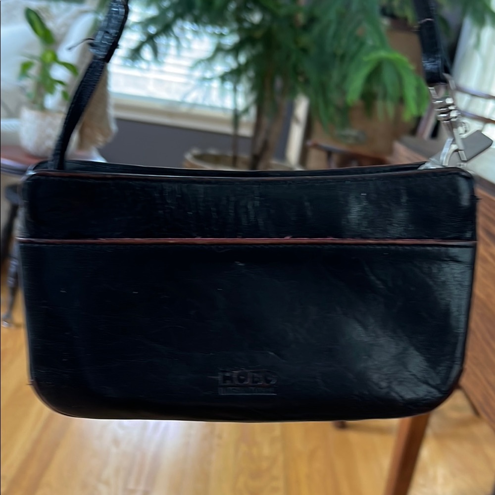 Hobo small Elegant Black Leather mini bag